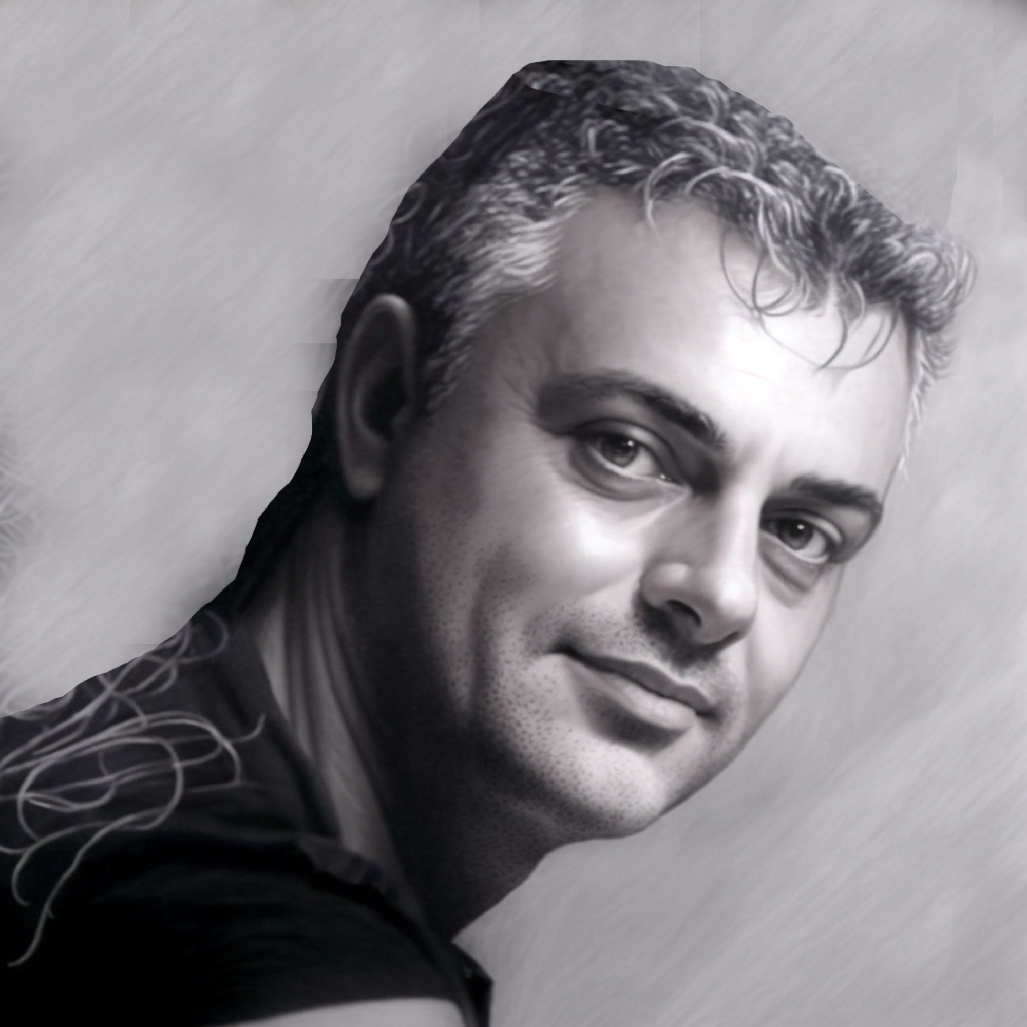 A graphite-style drawing of Joey G